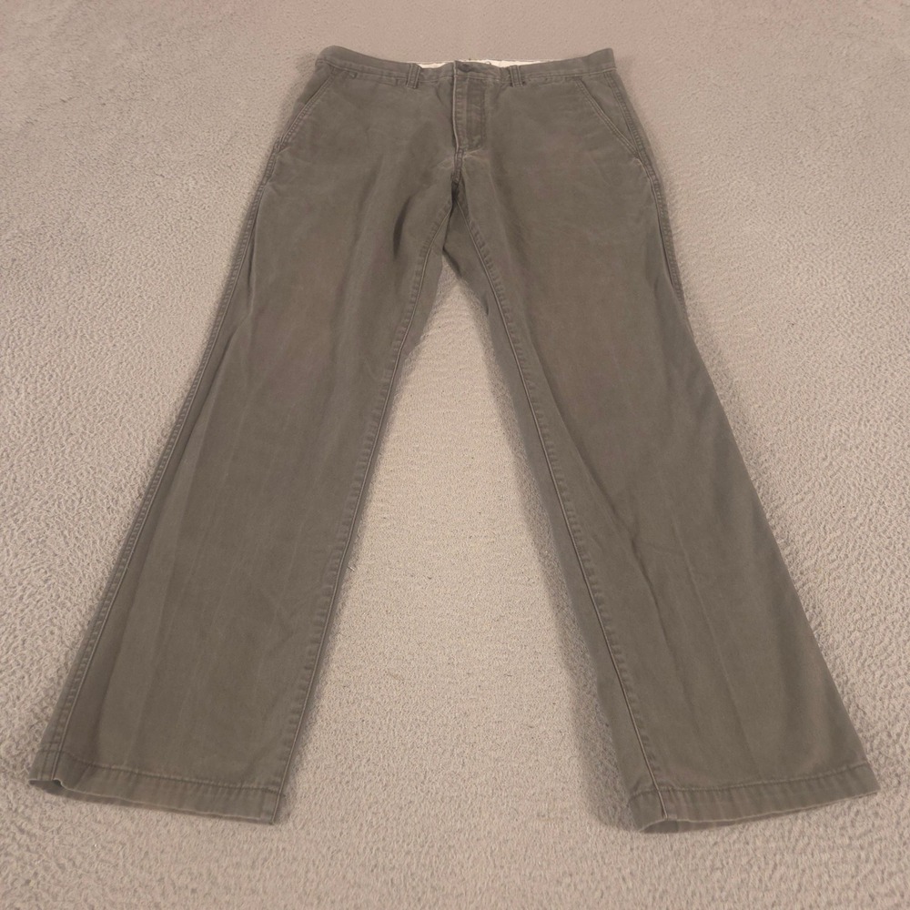 Eddie Bauer Pants Mens 34x32 Gray Legend Wash Straight Leg Cotton Chino Classic